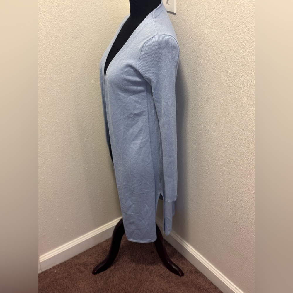 2 FOR $20 Philosophy Light Baby Blue Open Front Cardigan Duster Size S Small - Picture 2 of 7